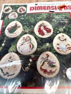 Mystical Angel Ornament Cross Stitch Kit By Dimensions Set Of 6 Size 4.5''